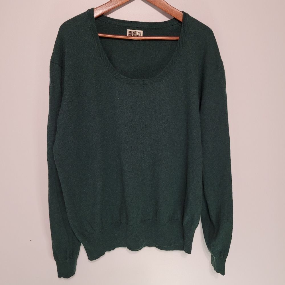 MTWTFSS Weekday Green Wool Blend Long Sleeve Polo